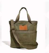 Madewell NEW Camden Effortless Travel Structured Canvas Tote Bag Olive Utility