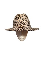 Fedora Leopard Print Wide Brim Ladies Hat