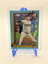 JP Sears 2025 Topps Chrome Update Aqua Wave Refractor /199 USC85 Padres
