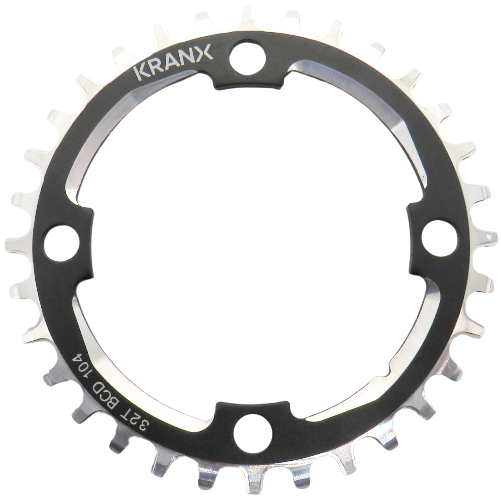 KranX Chainring 32 Tooth 9/10 Speed 104mm BCD 4 Arm Mounting Aluminium Black -H