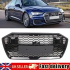 For Audi A6 C8 4A Sline S6 2019-2022 RS6 Style Front Bumper Grille Gloss Black