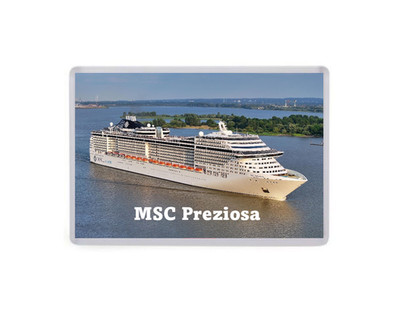 Kühlschrankmagnet MSC Preziosa Kreuzfahrtschiff - Jumbo Magnet - Mitbringsel Geschenk