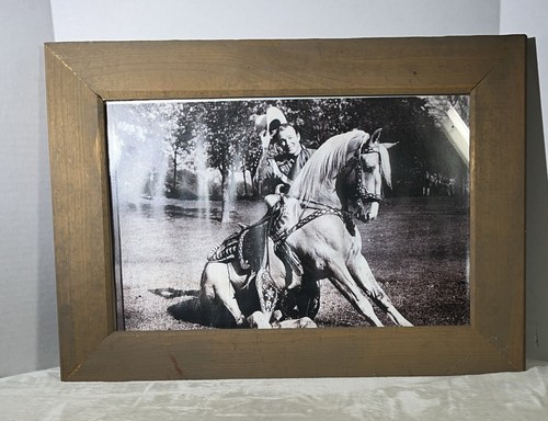 Roy Rogers And His Horse Trigger Framed Print 21”x15” Wood Frame Vintage