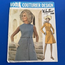 Vtg 1960s Vogue Couturier Design 2104 Valentino of Italy Pattern Dress
