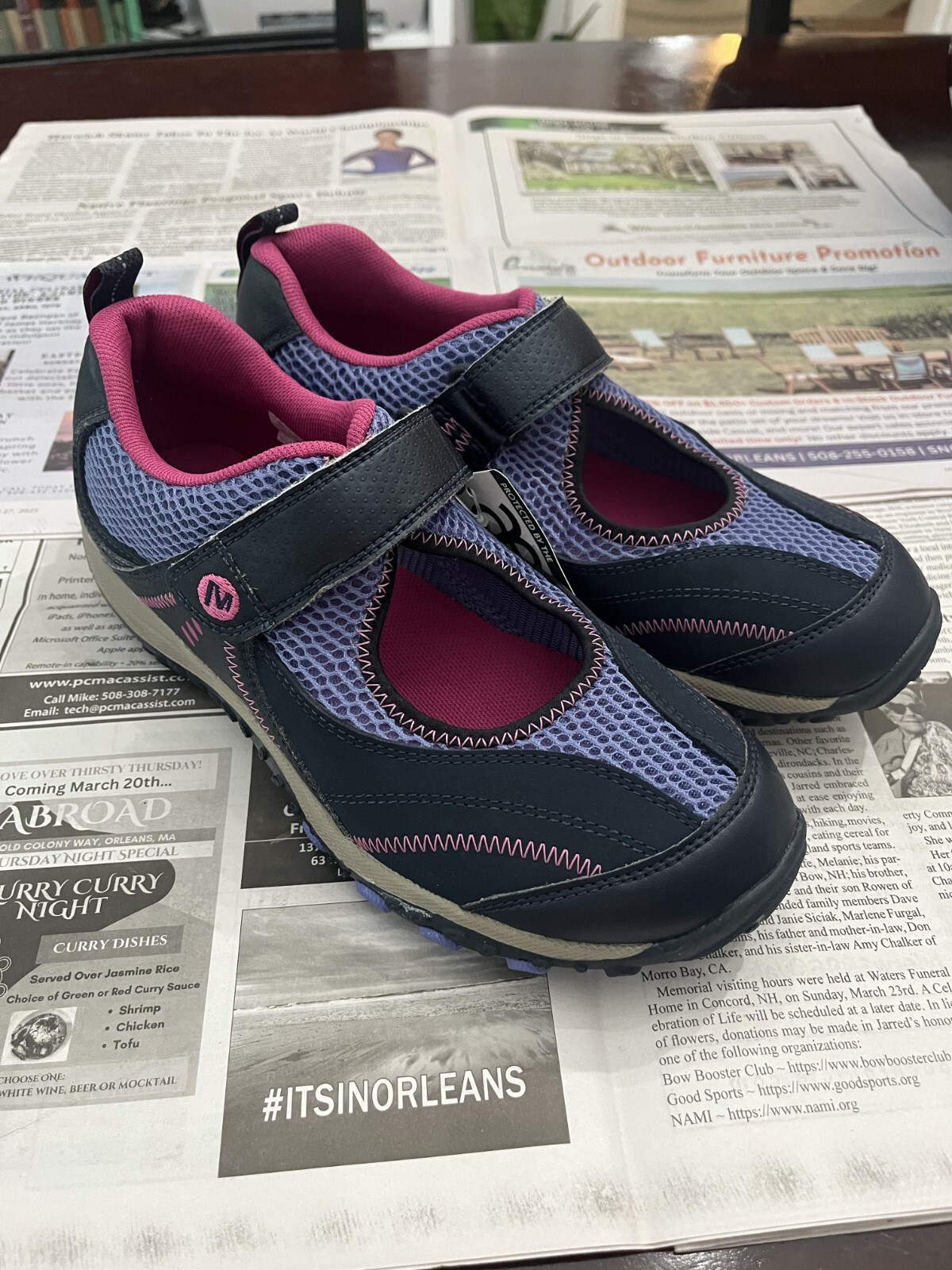 Scarpe Merrell Chameleon Arc Jump Mary Jane Navy Cactus Flower 5 US da bambina nuove con etichette