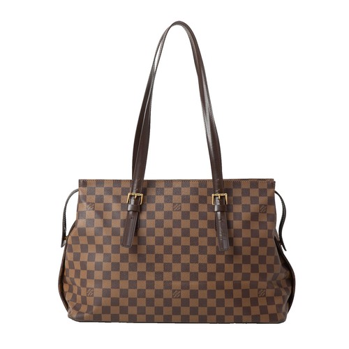 Louis Vuitton Verona MM Damier Ebene Tote PVC Brown Check Logo