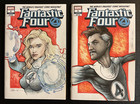 Fantastic Four #1 Comics Original Art Covers Vanessa Kirby Pedro Pascal Set of 2