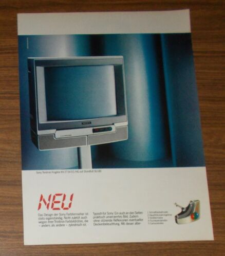 Seltene Werbung vintage SONY TRINITRON FROGLINE KV-2734 EC/HG Farbfernseher 1985 - Afbeelding 1 van 1
