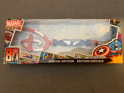 New Disney Store Marvel Captain America 80th Anniversary Collectible Key