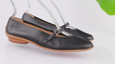 Salvatore Ferragamo Women's Audrey Mary Jane Flat Size 7.5 B Black