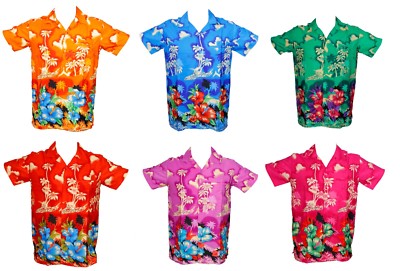 HERREN HAWAII HEMD HIRSCH STRAND HAWAII ALOHA PARTY SOMMER URLAUB AUSGEFALLEN S -XXL D3