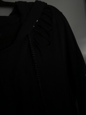 RARE Sex pot Revenge Visual Kei Japan Hooded Long Sleeve Shirt Sz