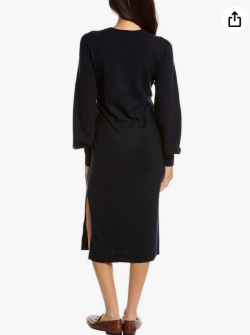 TED BAKER Dark Navy Essya Slouchy Tie Front Sweater Knit Midi Dress 2 TB = 6 = S image 8