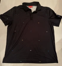 Redvanly Men’s XL Blue/Butterfly Pattern Golf Polo Shirt, “Man Cave Health” Logo