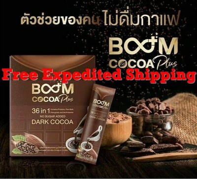 5 X Boom Cocoa Plus 36 in 1 Dark Cocoa Weight Control Boost Immunity No Sugar 