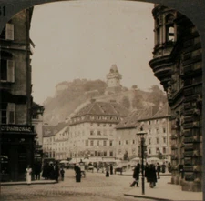 Keystone Stereoview Public Square, Gratz, Austria of 1910's Education Set #461 A