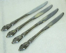 ONEIDA Stainless MONTE CARLO Set of 4 DINNER KNIVES Deluxe USA Flatware EXLNT