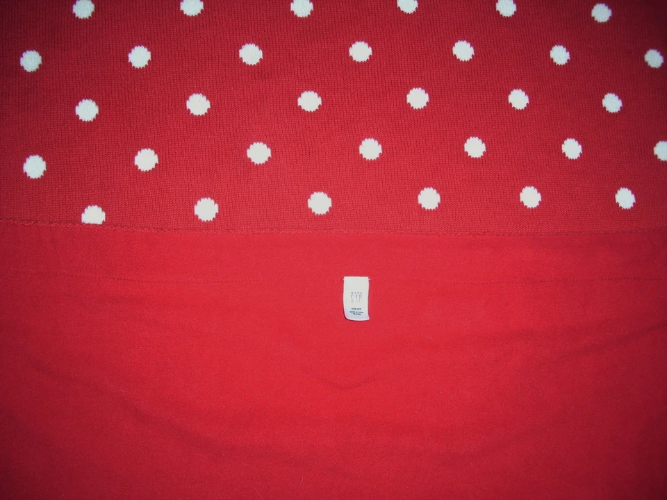 Baby Gap Holiday 2006 Rojo Blanco Lunares Manta Suéter Tejido Vellón Respaldo Foto 2 de 3