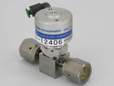 ＊B＊ 12406 FUJIKIN DIAPHRAGM VALVE, TYPE N.O., O.P. 4~6KGF/CM²G 023730