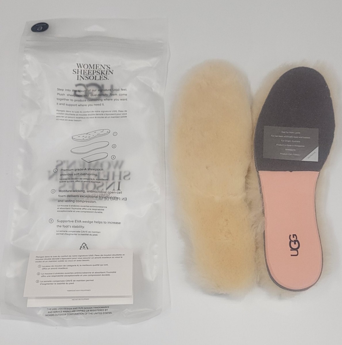 UGG Womens Sheepskin Insole Natural Size 10