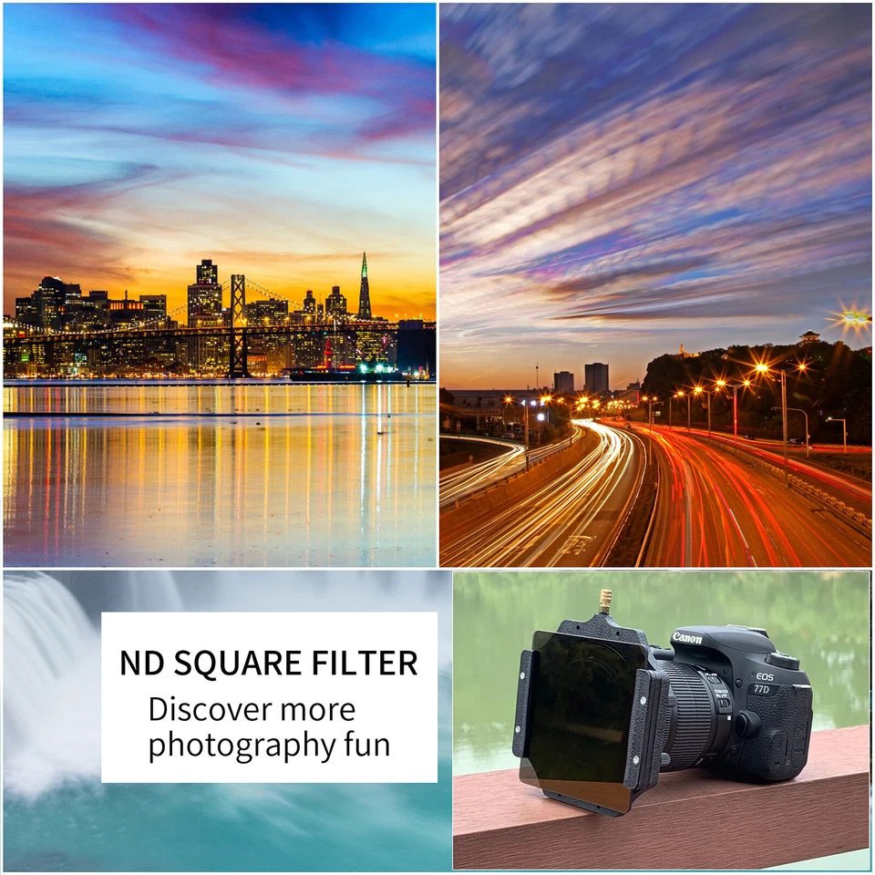 FOTGA 4X4"/100x100mm ND1000 10-Stop Square Neutral Density Filter Optical Glass - Image 4 of 4
