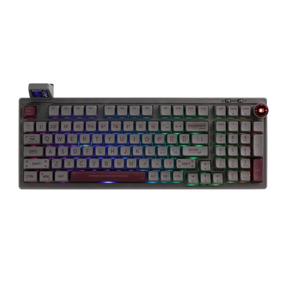 RT100 97 Keys Gasket BT5.0/2.4G/USB-C Mechanical Keyboard with Customizable D...