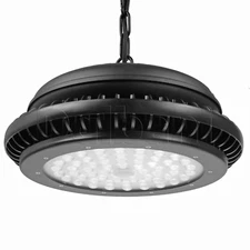 150W LED UFO High Bay 6000K Daylight IP65 Black Waterproof for Warehouse Studio