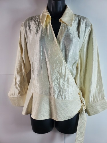 Coldwater Creek Size L White Wrap Rayon 