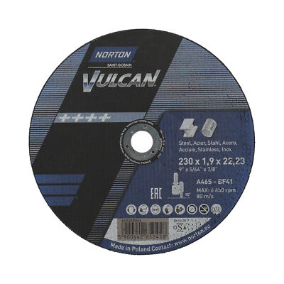 Trennscheiben Stahl/Edelstahl Norton Vulcan A46S-BF41 Ø230mm x 1,9mm x 22,23mm