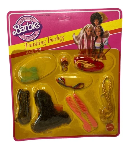Vintage 1982 Barbie Super Star Era Doll Finishing Touches Hair Fun Accessories