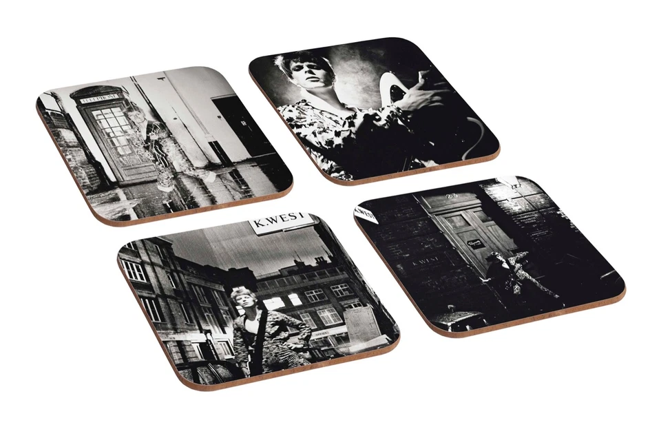 David Bowie Ziggy Stardust Photo Shoot - 4 Piece Wooden Coaster Set