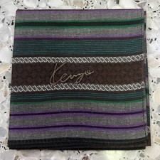 MAN HANKY STRIPED BROWN GREEN PURPLE JAPAN COTTON POCKET ART SQUARE 18   JP193