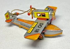 Dornier DO 18 Tin Metal Sea Plane Christmas Tree Ornament 3.5" EUC