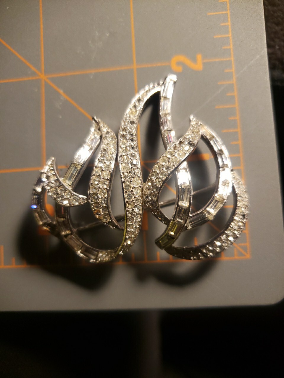 Crown Trifari Large Rare Statement Brooch Sparkli… - image 10