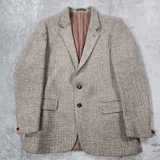 Harris Tweed Brown Sport Coat 42 Scottish Wool Blazer Made in Britain Guards