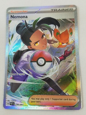 Nemona 238/091 Pokemon Full Art Trainer Holo Paldean Fates NM
