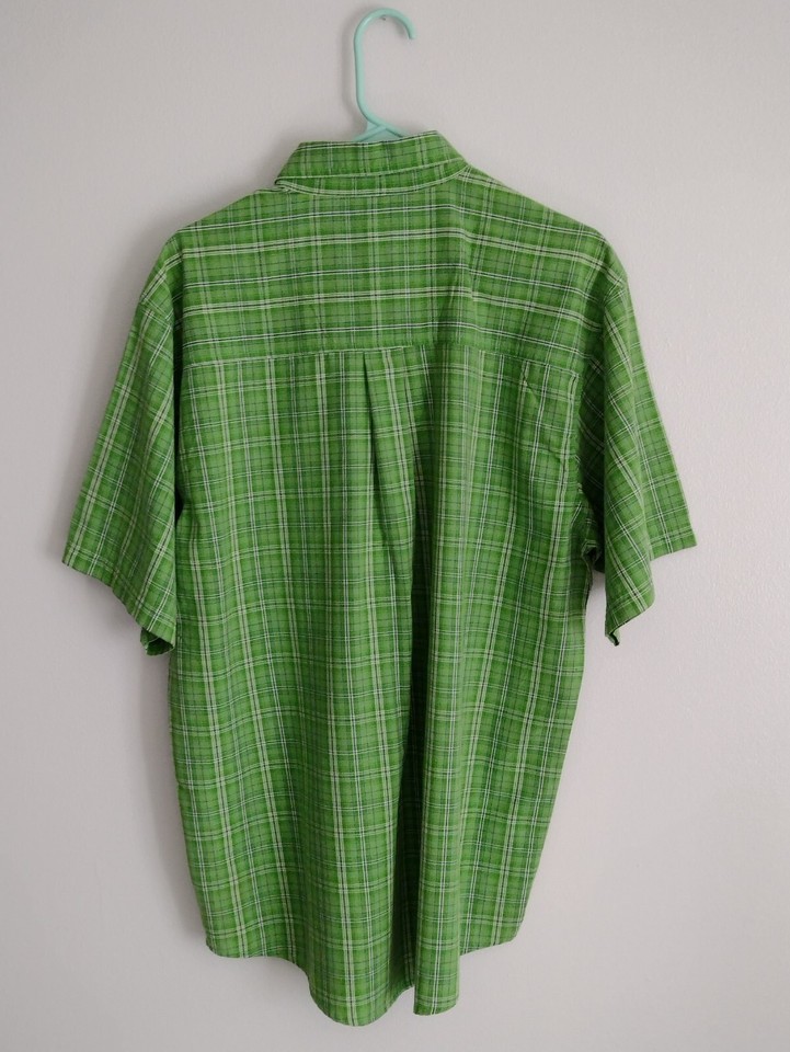 Wrangler Mens large size short sleeve light green dress shirt great eBay