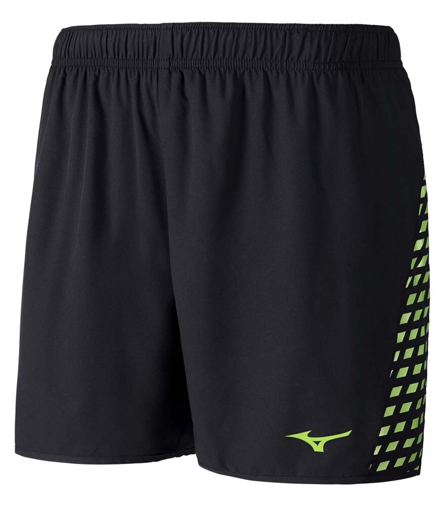 Pantalones Cortos de Correr Mizuno Premium Aero J2GB650109 Para Hombre Negro Cuadrado 4.5 Rendimiento