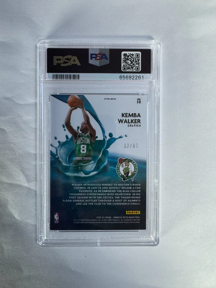 PSA 10 2020 Donruss Optic Kemba Walker Splash #10 Blue Prizm 32/85 - Image 2 of 2