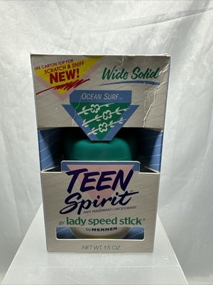 Teen Spirit LADY SPEED STICK Ocean Surf Deodorant 1.5oz Wide Solid MENNEN
