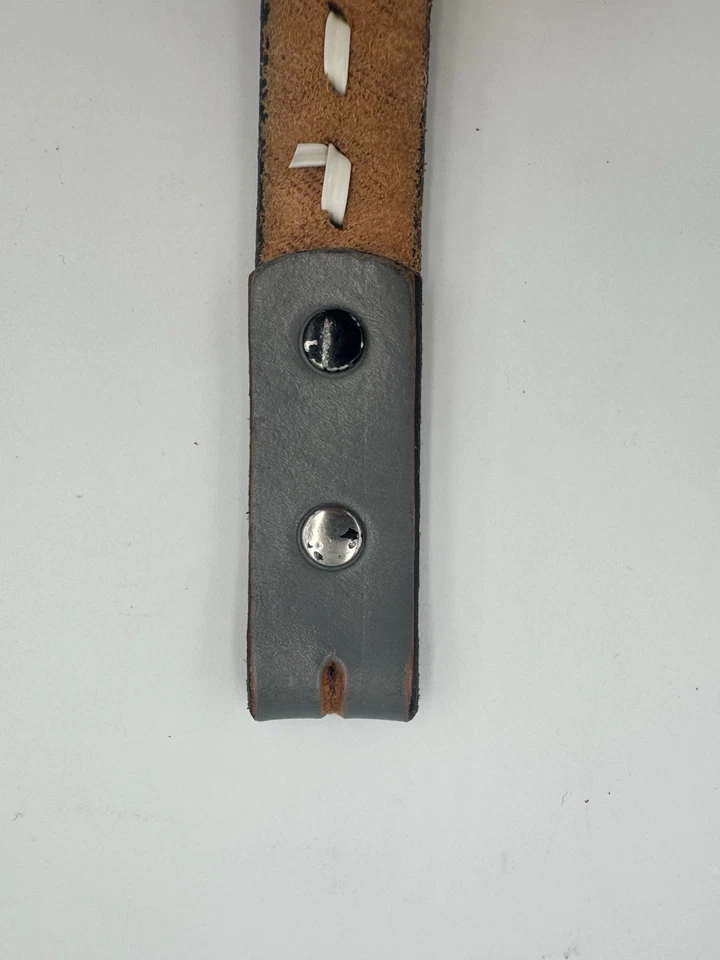 Correa de cinturón vintage Dakota Belt Co cuero genuino gris occidental EE. UU. 40/41-ish Foto 4 de 4