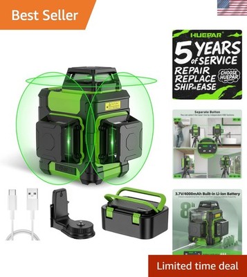 Laser Level 360 Self Leveling, Rechargeable Green Laser 3x360° Cross Line Laz...