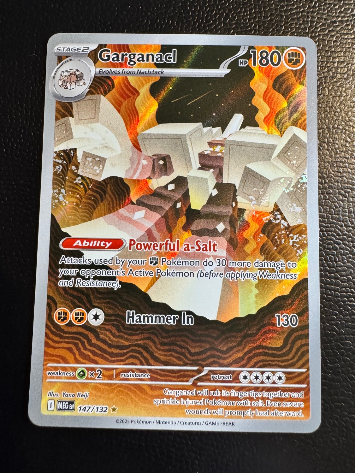 Pokémon TCG Garganacl - Illustration Rare ME01: Mega Evolution 147/132 NM