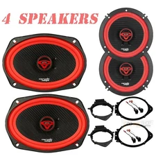 For 2014-2024 Silverado & Sierra 1500 420W Front & 360W Rear Door Coax Speakers