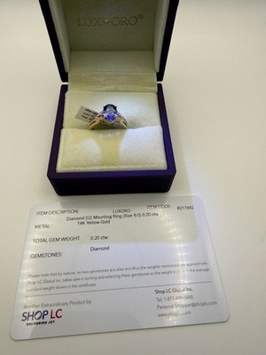 Luxoro 14K Gold D-Block Tansanit Ring, natürliche Diamanten 0,20ctw, Gr. 6 