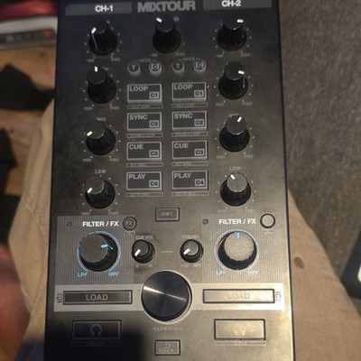 Reloop Mixtour 2-Deck 2-Channel DJ Controller, 8 Pads, USB, Black