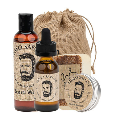 Beard Oil Growth Kit for Men   Beard Balm, Wash & Soap Grooming Set