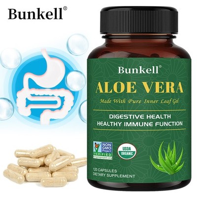Aloe Vera Vegan Capsules Cleanse Intestines Strengthen Immune System 120 Pills