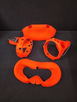 Red Occulus Quest 2 Silicon Grip Handle Covers And Mask Cover 