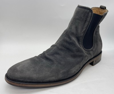 John Varvatos Fleetwood Sharpei Smoke Grey Suede Chelsea Boots Made in Italy 12 John Varvatos Fleetwood Sharpei Smoke Grey Suede Chelsea  main image 3